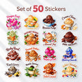 50 Ice Cream Stickers, Ice Cream Flavors Sticker Set, Dessert & Sweet Treat Stickers, Cute Food Stickers, Ice Cream Lover Gift
