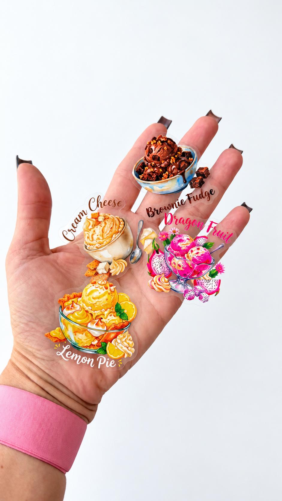 50 Ice Cream Stickers, Ice Cream Flavors Sticker Set, Dessert & Sweet Treat Stickers, Cute Food Stickers, Ice Cream Lover Gift