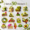 50 Matcha Bakery Stickers, Green Cake & Dessert Stickers, Matcha Sweets Sticker Set, Cute Food Stickers, Matcha Lover Gift