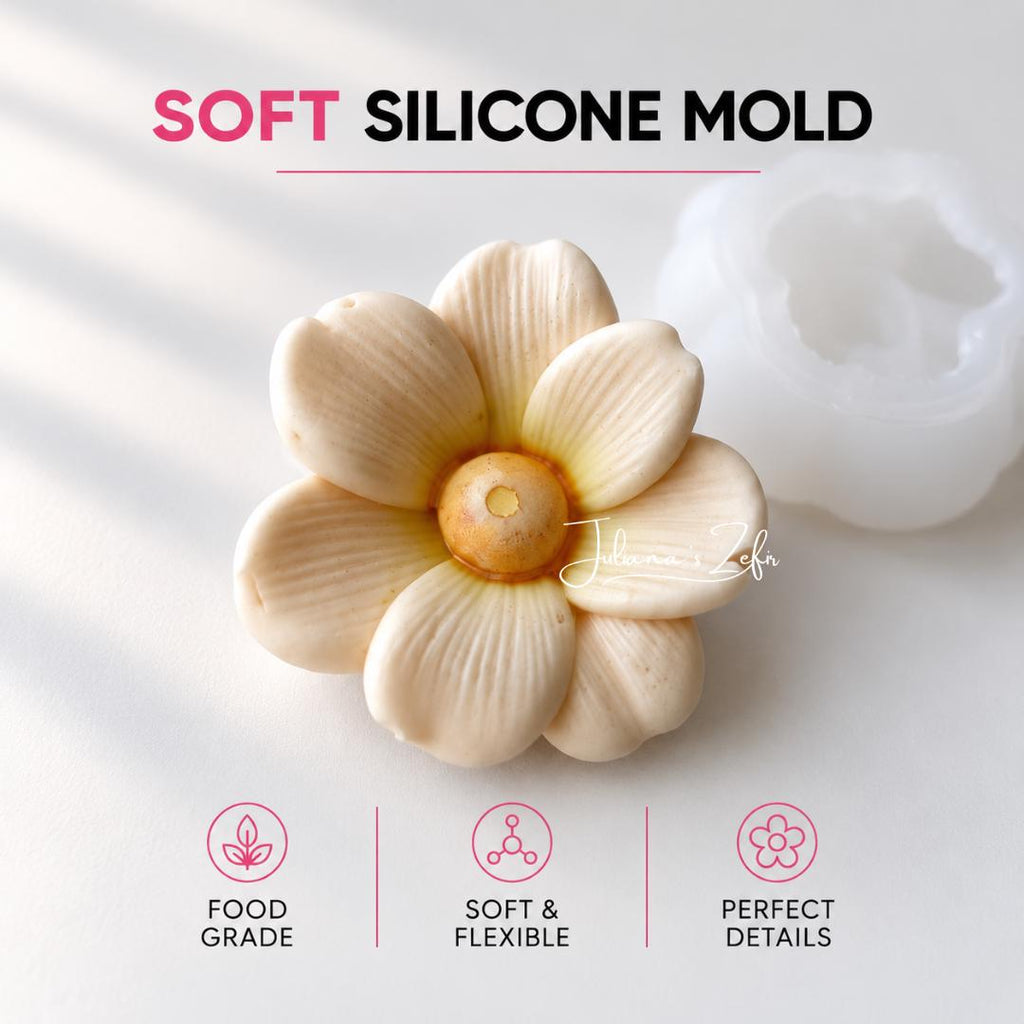 White Daisy Flower Silicone Mold | food grade marshmallow zefir decorating tool
