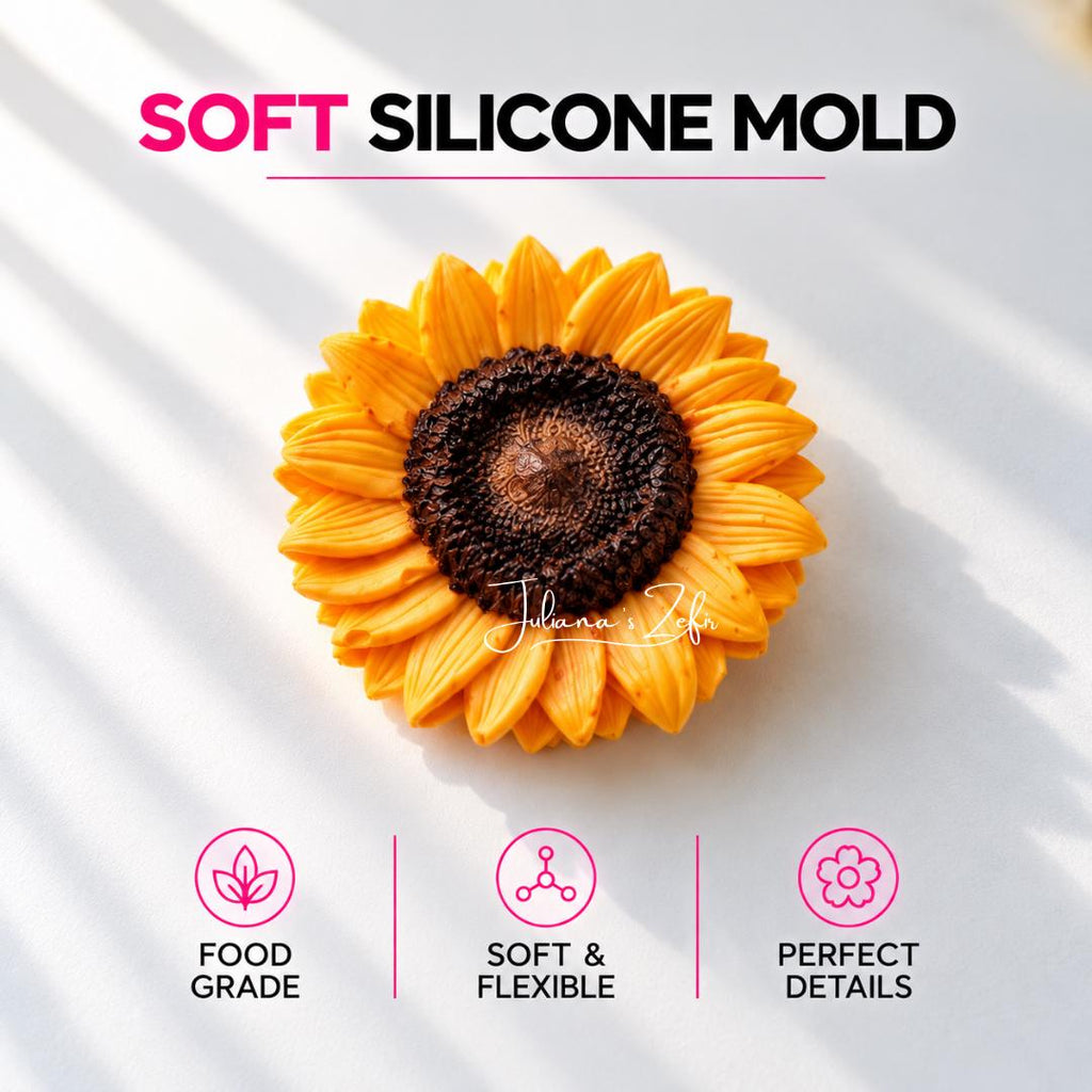 Sunflower Medium size Silicone Mold | food grade marshmallow zefir decorating tool