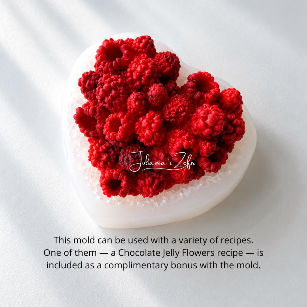 Raspberry Heart Silicone Mold | food grade marshmallow zefir decorating tool