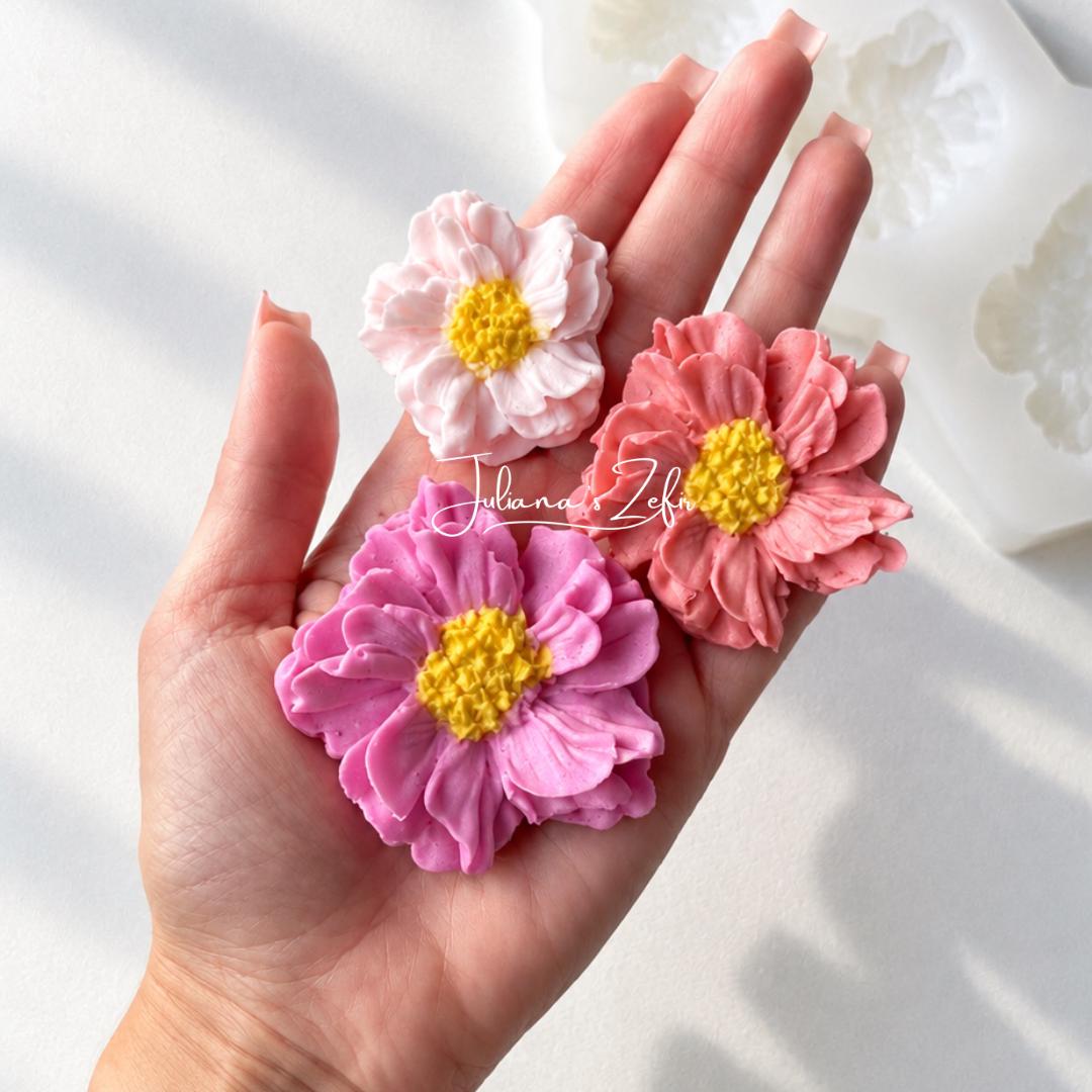 Three Flowers Silicone Mold | food grade marshmallow zefir decorating tool