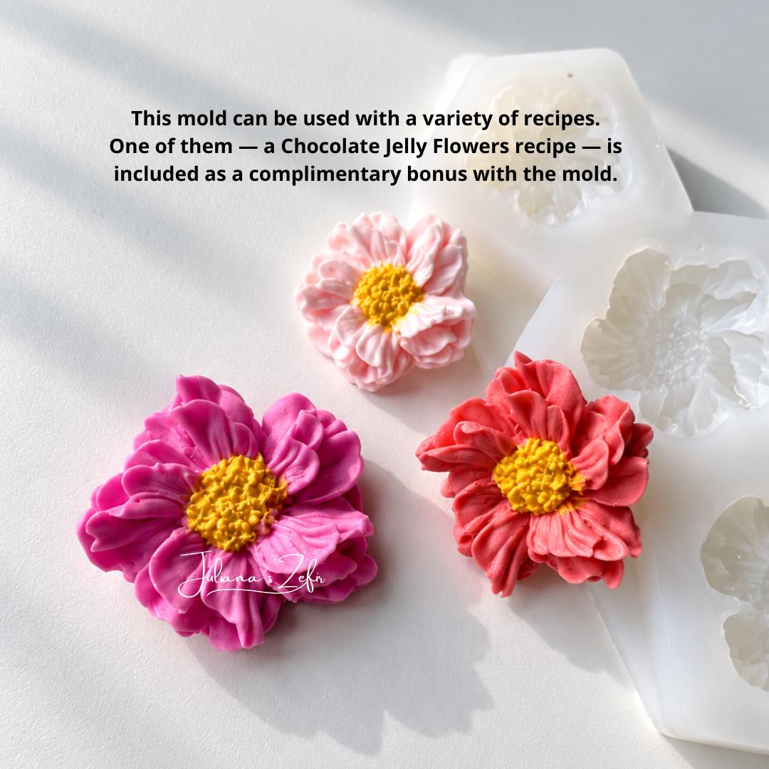 Three Flowers Silicone Mold | food grade marshmallow zefir decorating tool