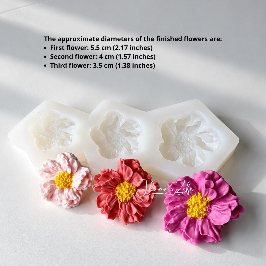 Three Flowers Silicone Mold | food grade marshmallow zefir decorating tool