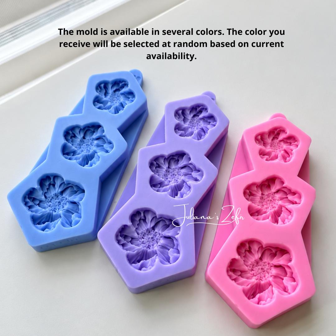 Three Flowers Silicone Mold | food grade marshmallow zefir decorating tool