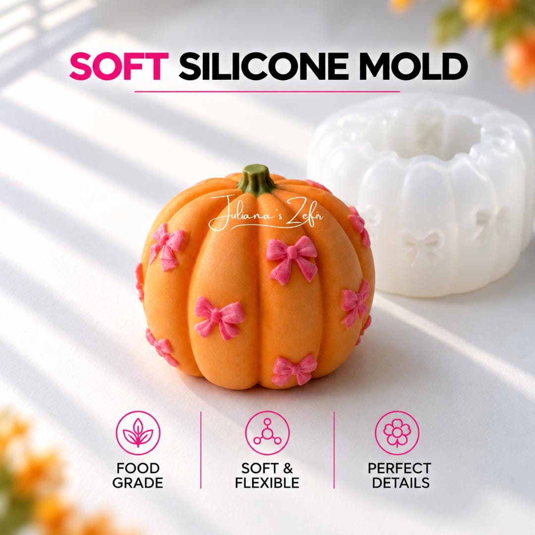 Pumpkin & Bows Silicone Mold | food grade marshmallow zefir decorating tool