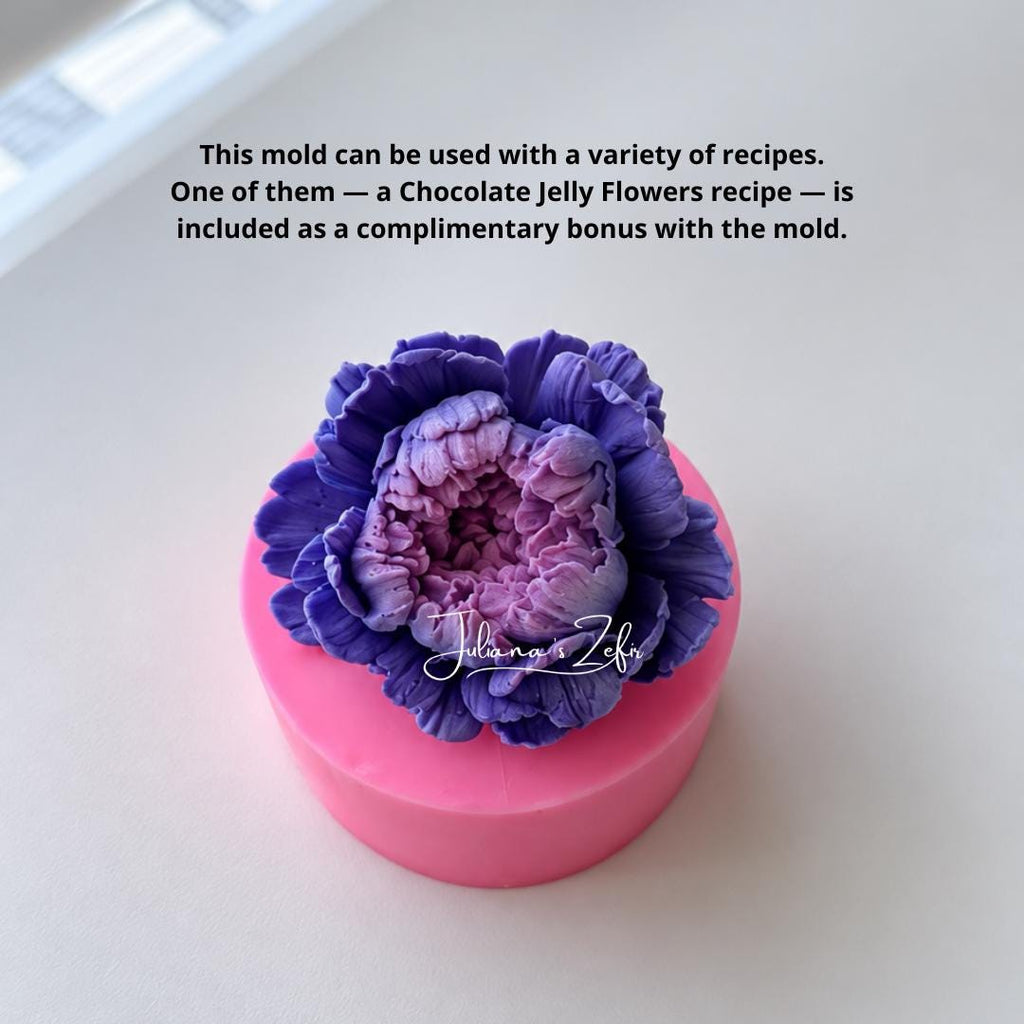 Peony Violet Silicone Mold | food grade marshmallow zefir decorating tool