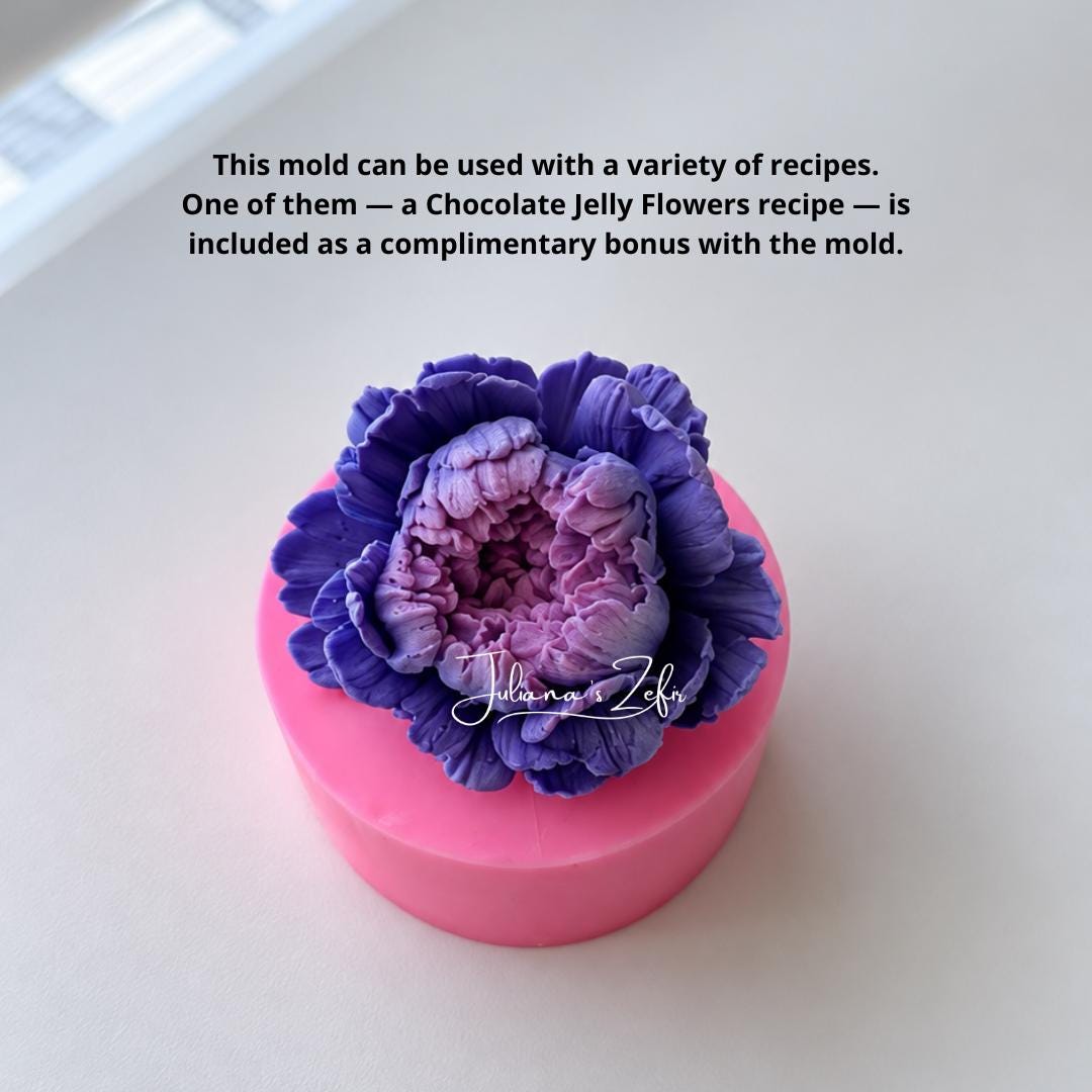 Peony Violet Silicone Mold | food grade marshmallow zefir decorating tool