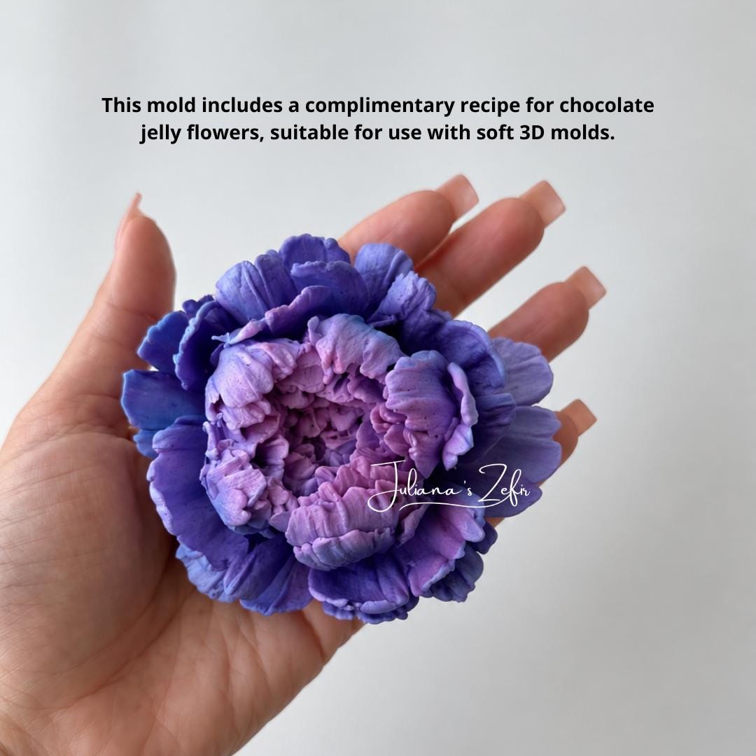 Peony Violet Silicone Mold | food grade marshmallow zefir decorating tool
