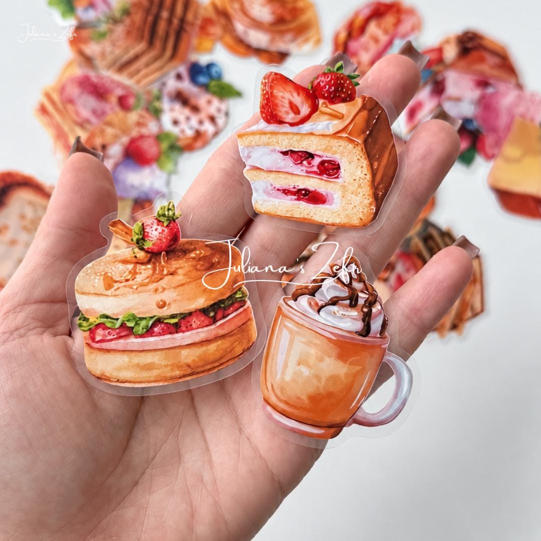 56 Bakery & Dessert Stickers, Cakes Pastries and Sweets Sticker Set, Baking Stickers, Cute Food Stickers, Baker Gift