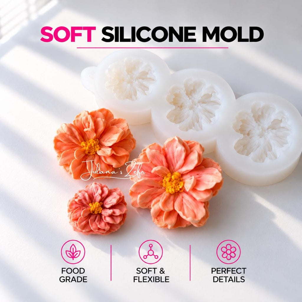 Three Marigolds Silicone Mold | food grade marshmallow zefir decorating tool