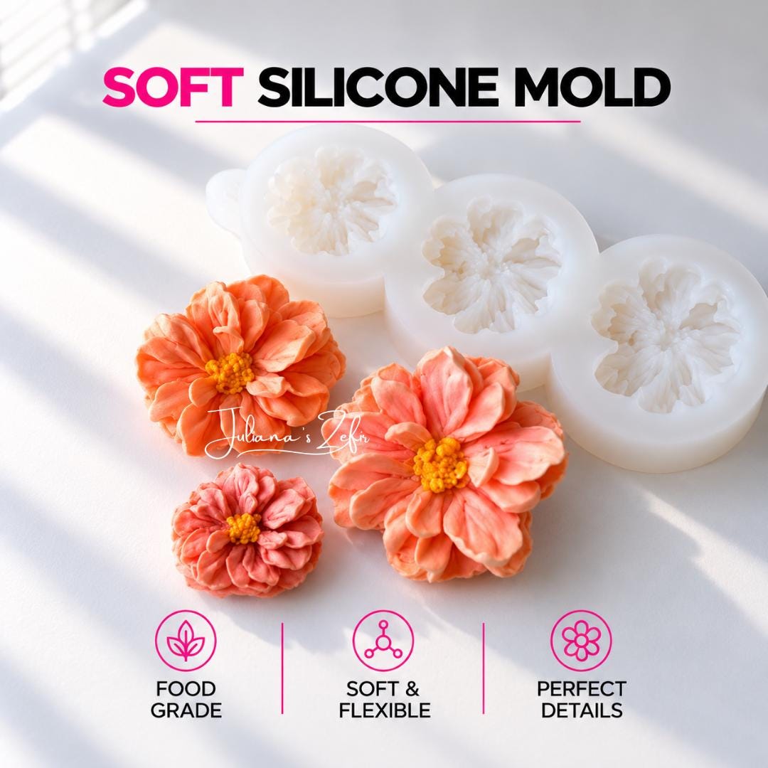 Three Marigolds Silicone Mold | food grade marshmallow zefir decorating tool