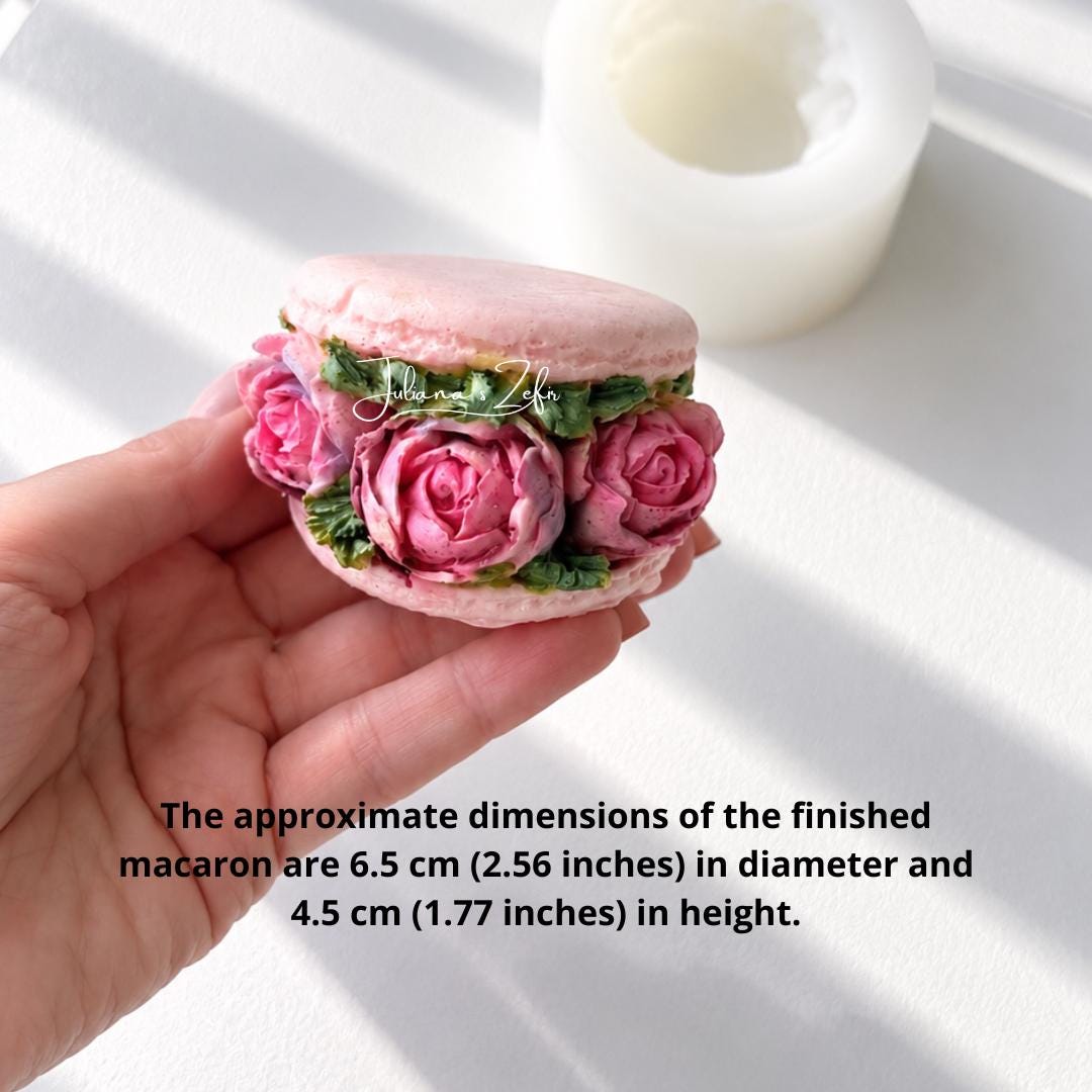 Macaron & Roses Silicone Mold | food grade marshmallow zefir decorating tool