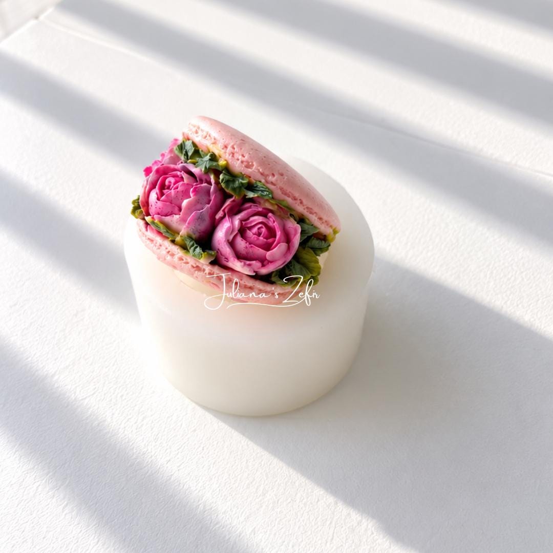 Macaron & Roses Silicone Mold | food grade marshmallow zefir decorating tool
