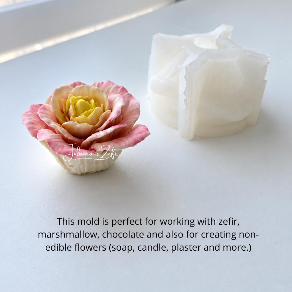 XL Rose Enchanted Peace Silicone Mold | food grade marshmallow zefir decorating tool