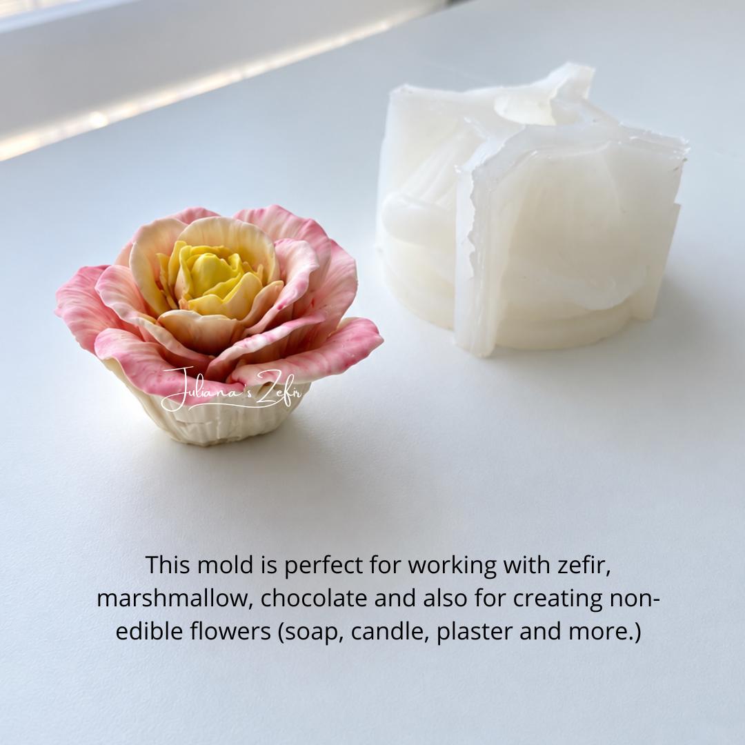 XL Rose Enchanted Peace Silicone Mold | food grade marshmallow zefir decorating tool