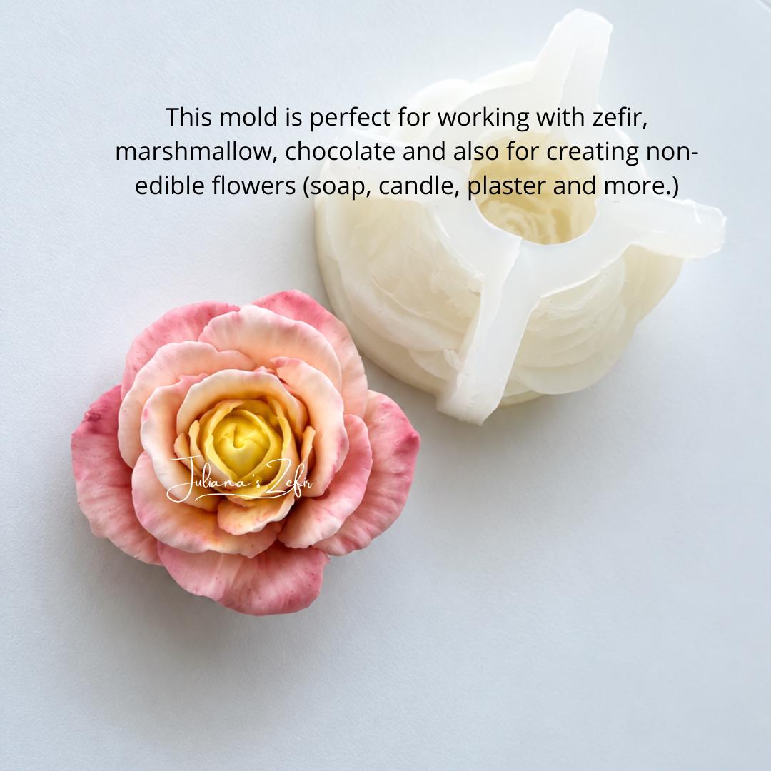 XL Rose Enchanted Peace Silicone Mold | food grade marshmallow zefir decorating tool