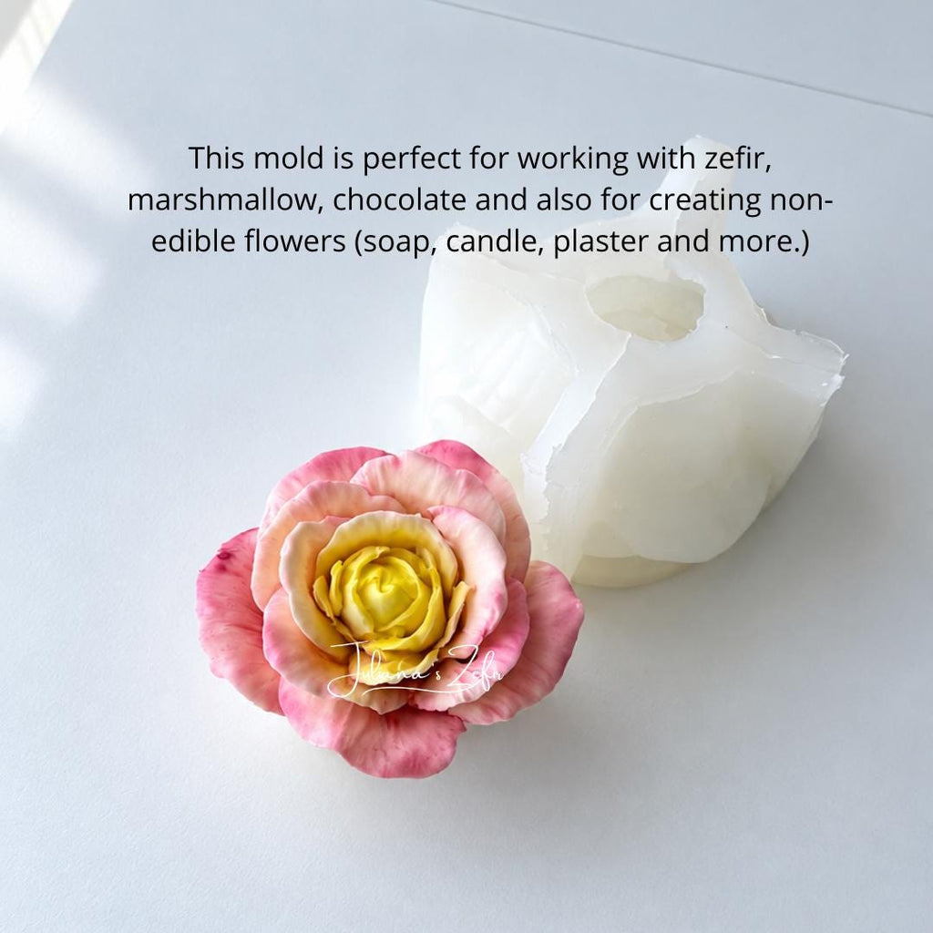 XL Rose Enchanted Peace Silicone Mold | food grade marshmallow zefir decorating tool