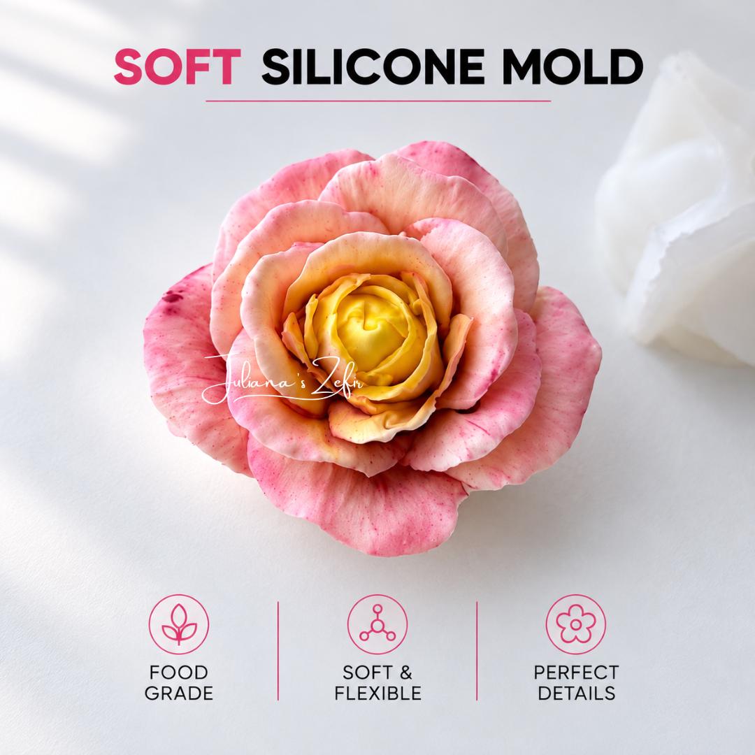 XL Rose Enchanted Peace Silicone Mold | food grade marshmallow zefir decorating tool