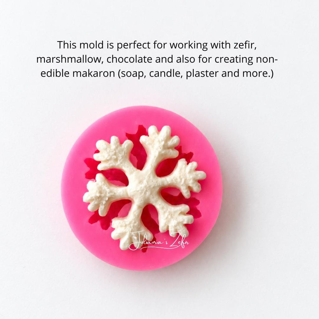 Snowflake Small Silicone Mold | food grade marshmallow zefir decorating tool
