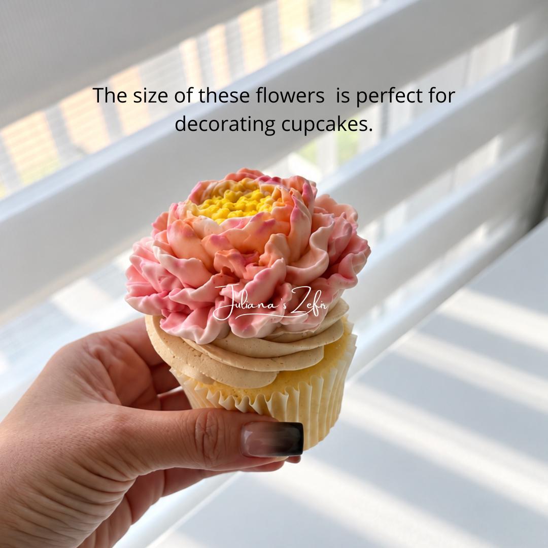 Peony with stamens Silicone Mold | food grade marshmallow zefir decorating tool