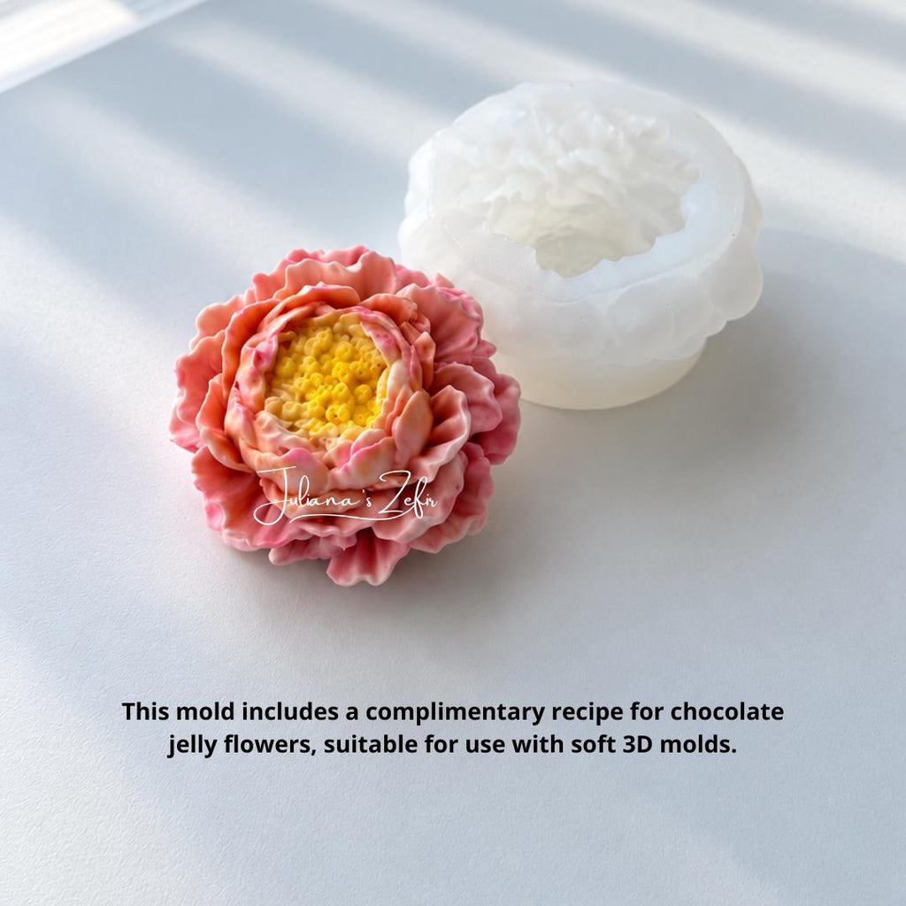 Peony with stamens Silicone Mold | food grade marshmallow zefir decorating tool