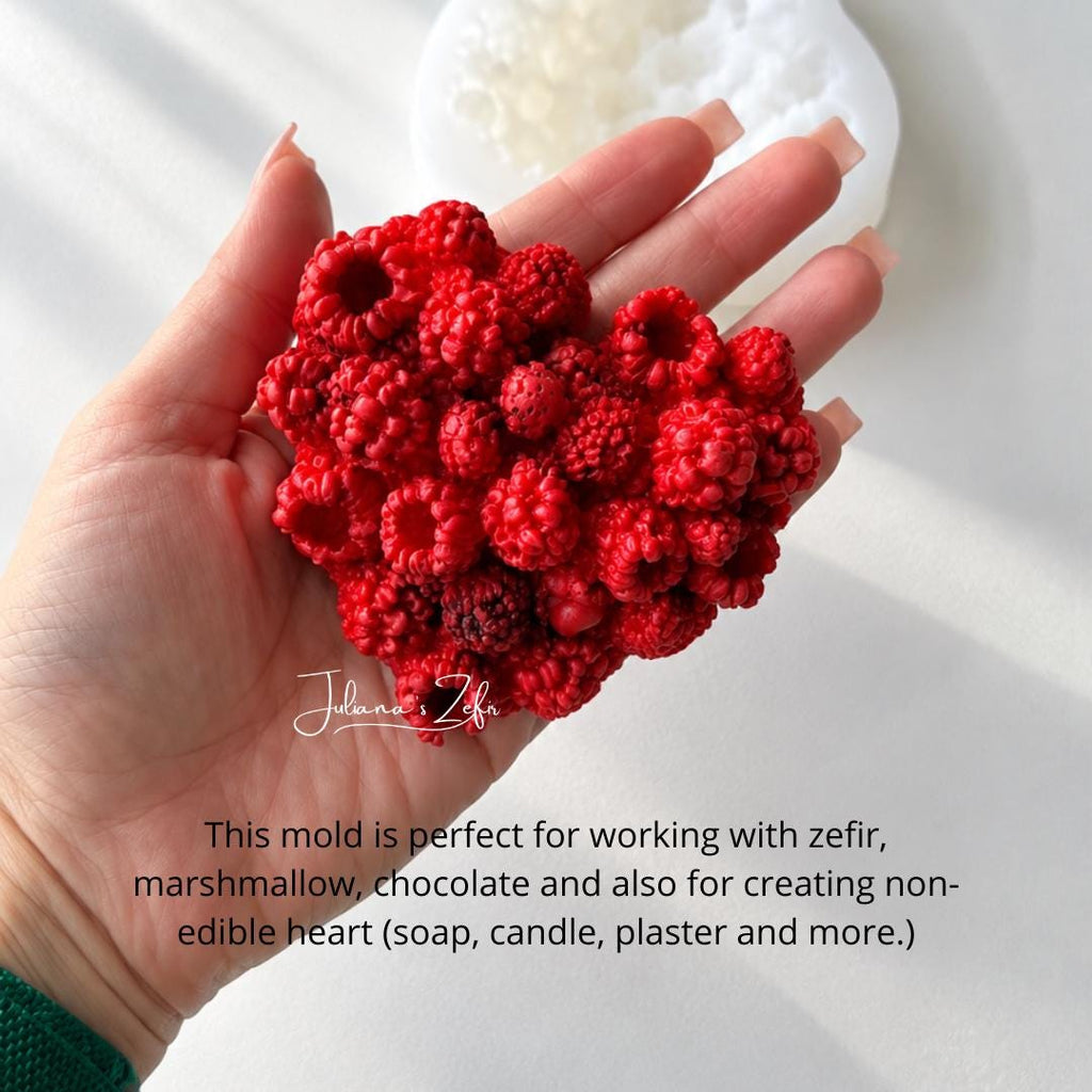 Raspberry Heart Silicone Mold | food grade marshmallow zefir decorating tool