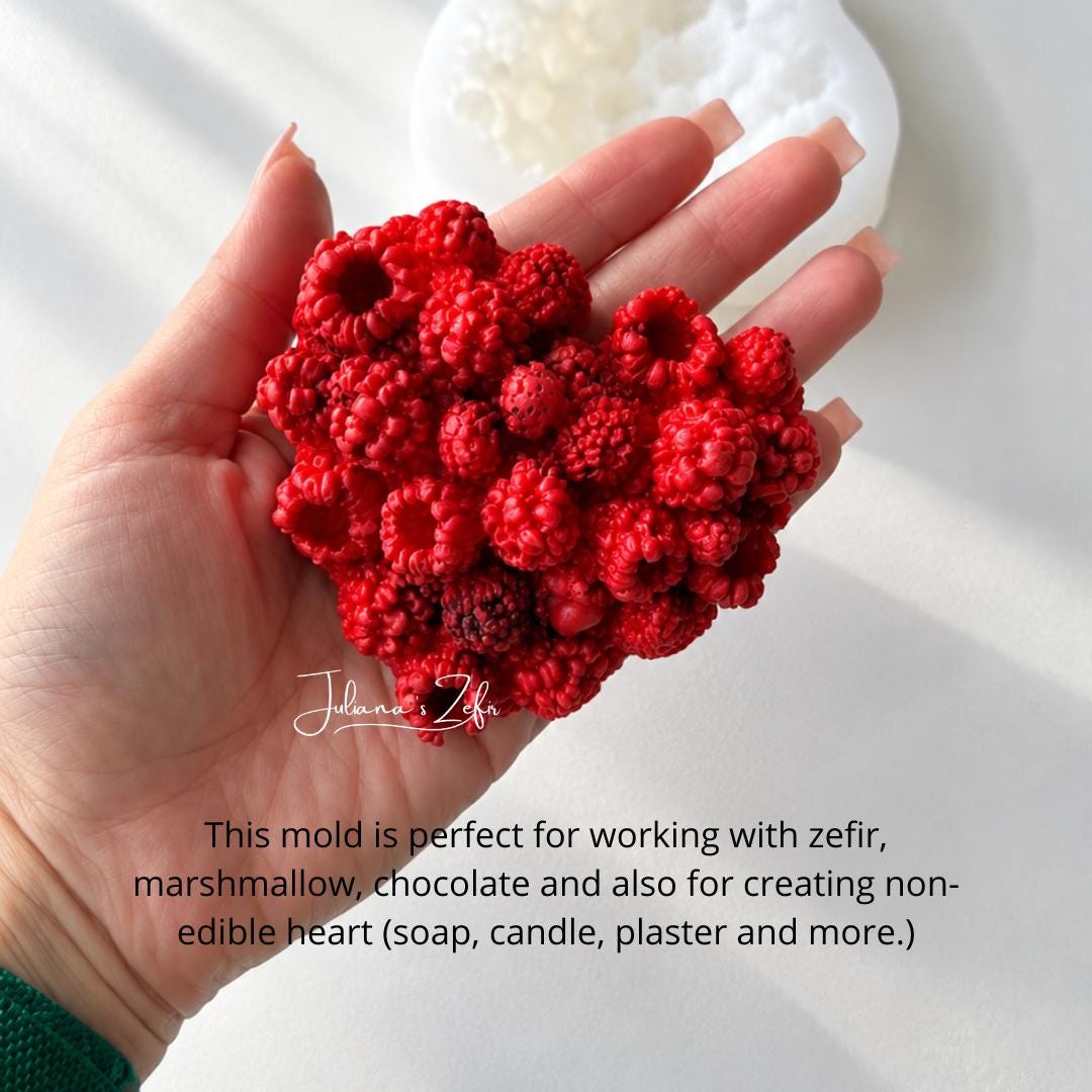 Raspberry Heart Silicone Mold | food grade marshmallow zefir decorating tool