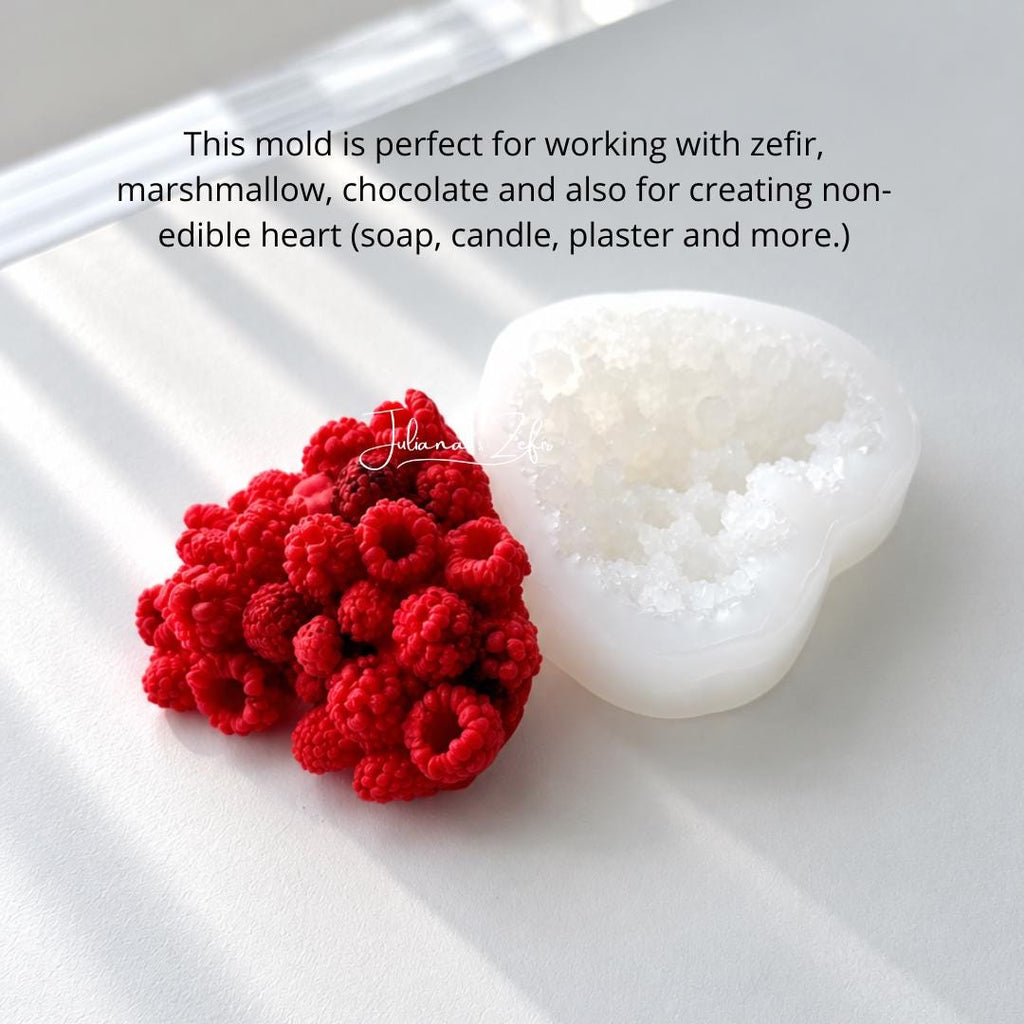 Raspberry Heart Silicone Mold | food grade marshmallow zefir decorating tool