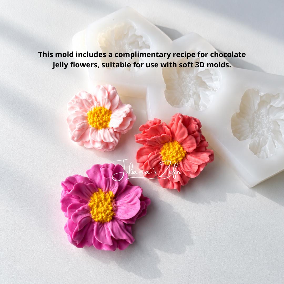 Three Flowers Silicone Mold | food grade marshmallow zefir decorating tool