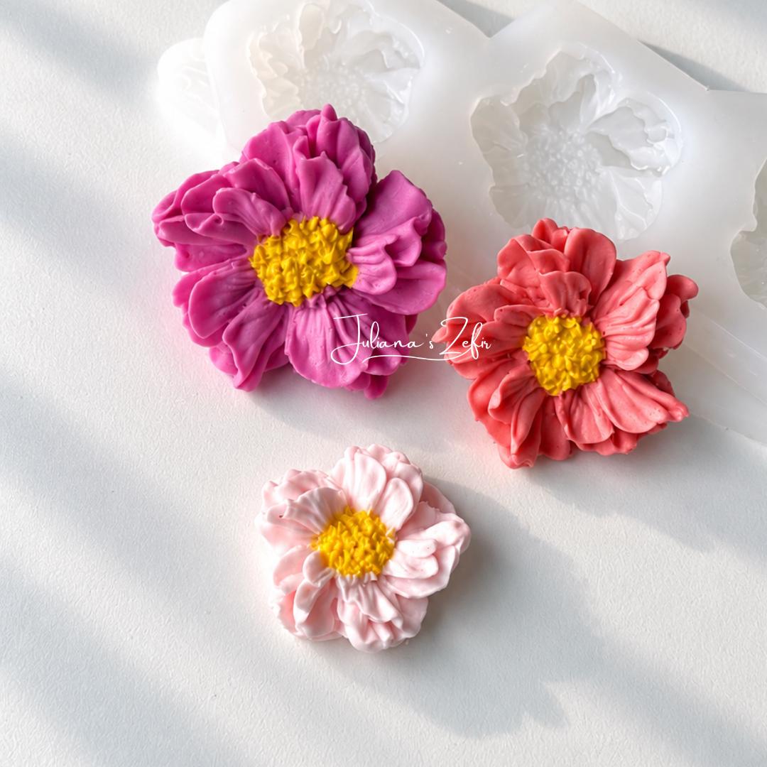 Three Flowers Silicone Mold | food grade marshmallow zefir decorating tool