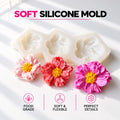Three Flowers Silicone Mold | food grade marshmallow zefir decorating tool