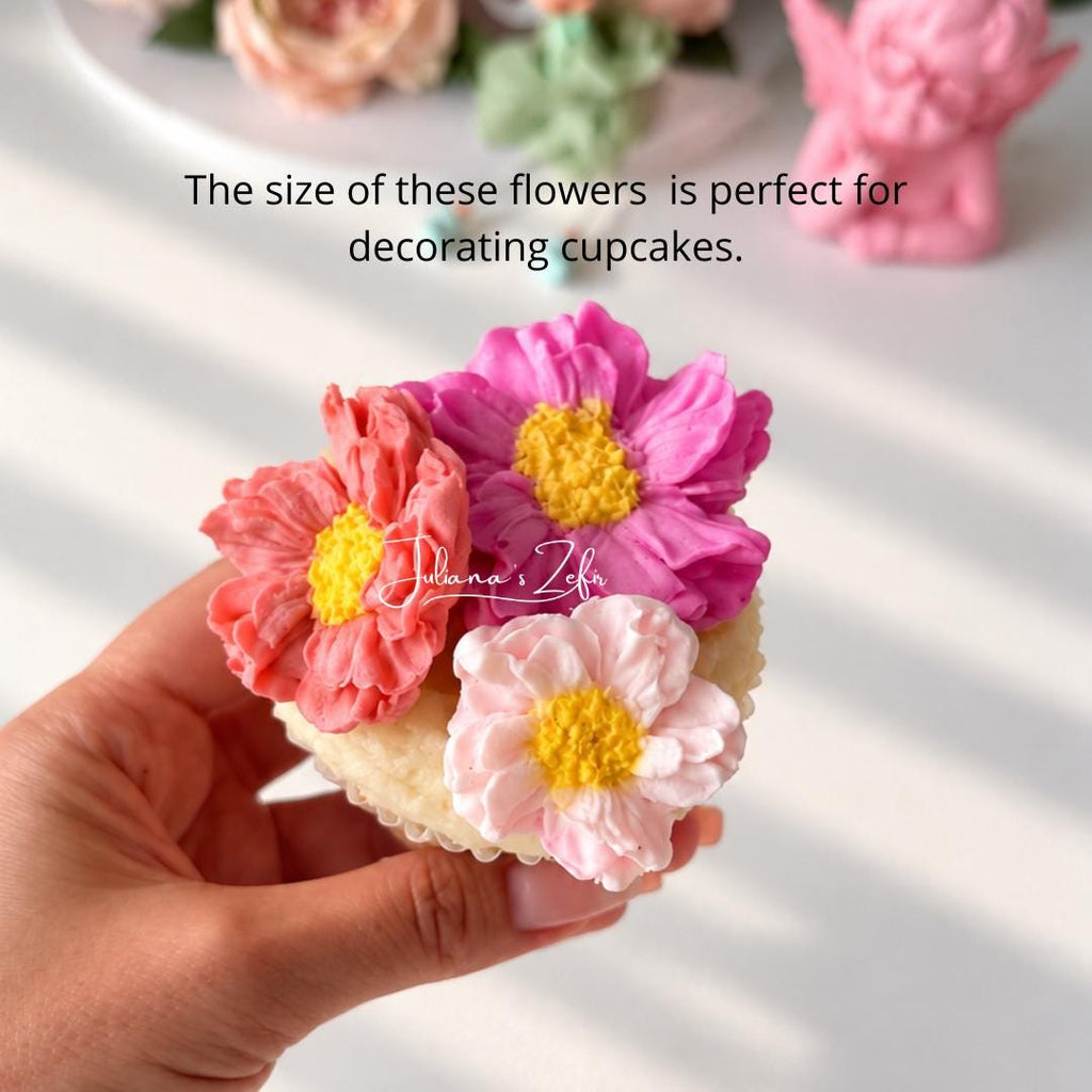 Three Flowers Silicone Mold | food grade marshmallow zefir decorating tool