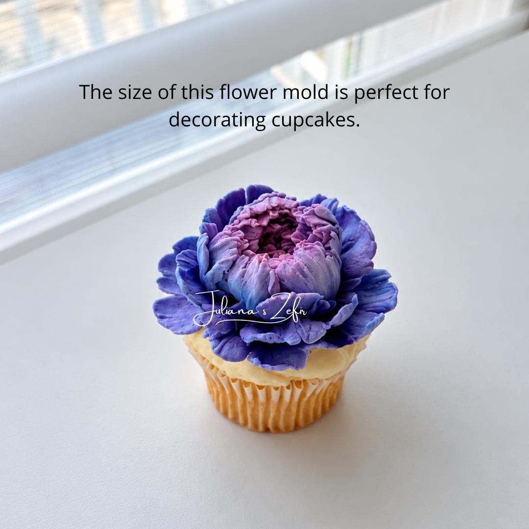 Peony Violet Silicone Mold | food grade marshmallow zefir decorating tool