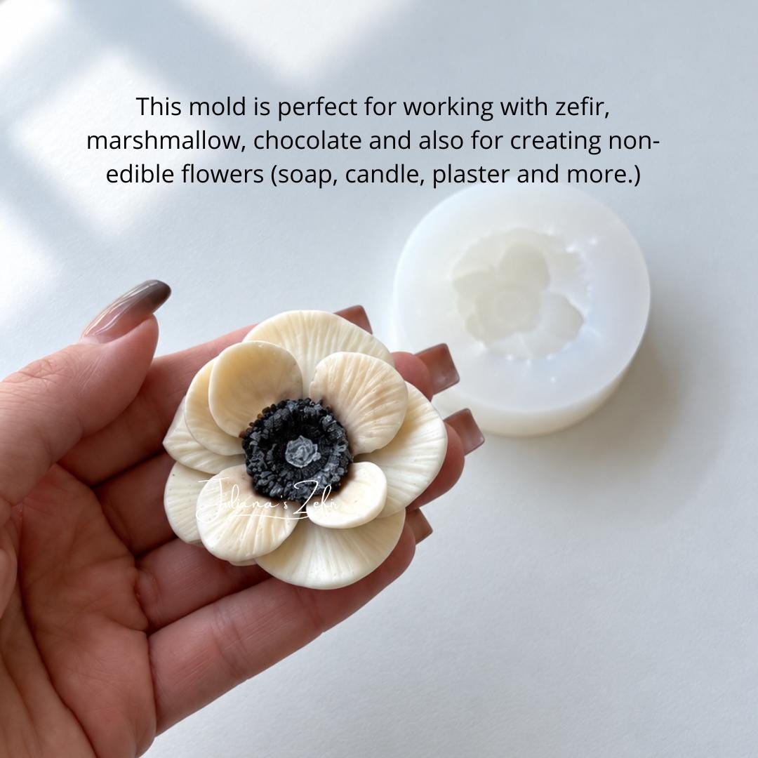 Anemone White Silicone Mold | food grade marshmallow zefir decorating tool