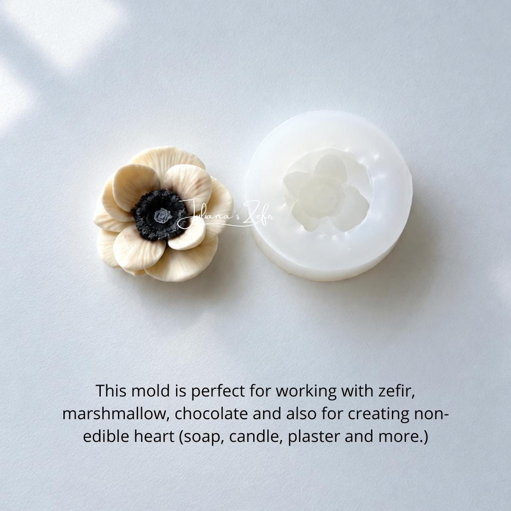 Anemone White Silicone Mold | food grade marshmallow zefir decorating tool