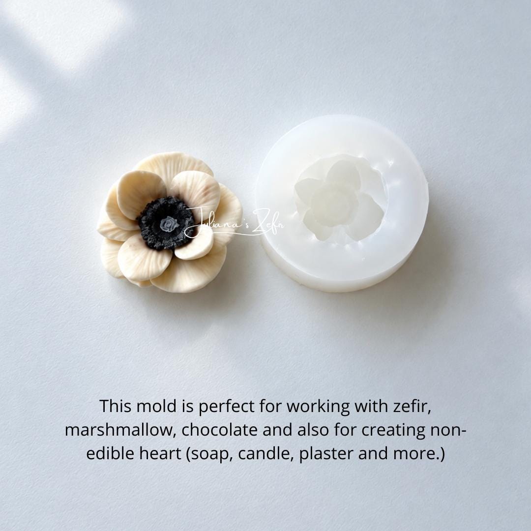 Anemone White Silicone Mold | food grade marshmallow zefir decorating tool