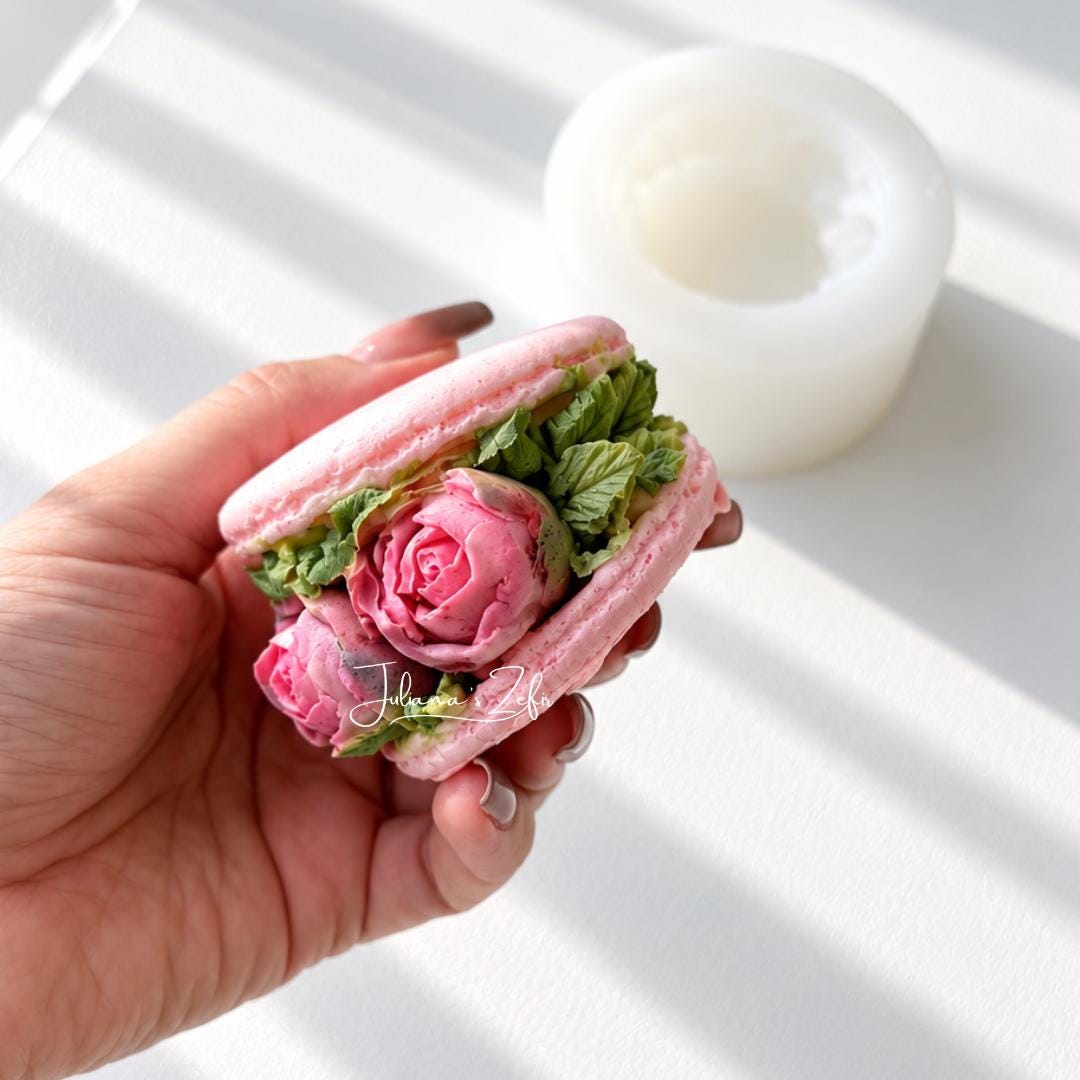 Macaron & Roses Silicone Mold | food grade marshmallow zefir decorating tool