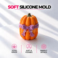 Pumpkin & Purple Bow Silicone Mold | food grade marshmallow zefir decorating tool