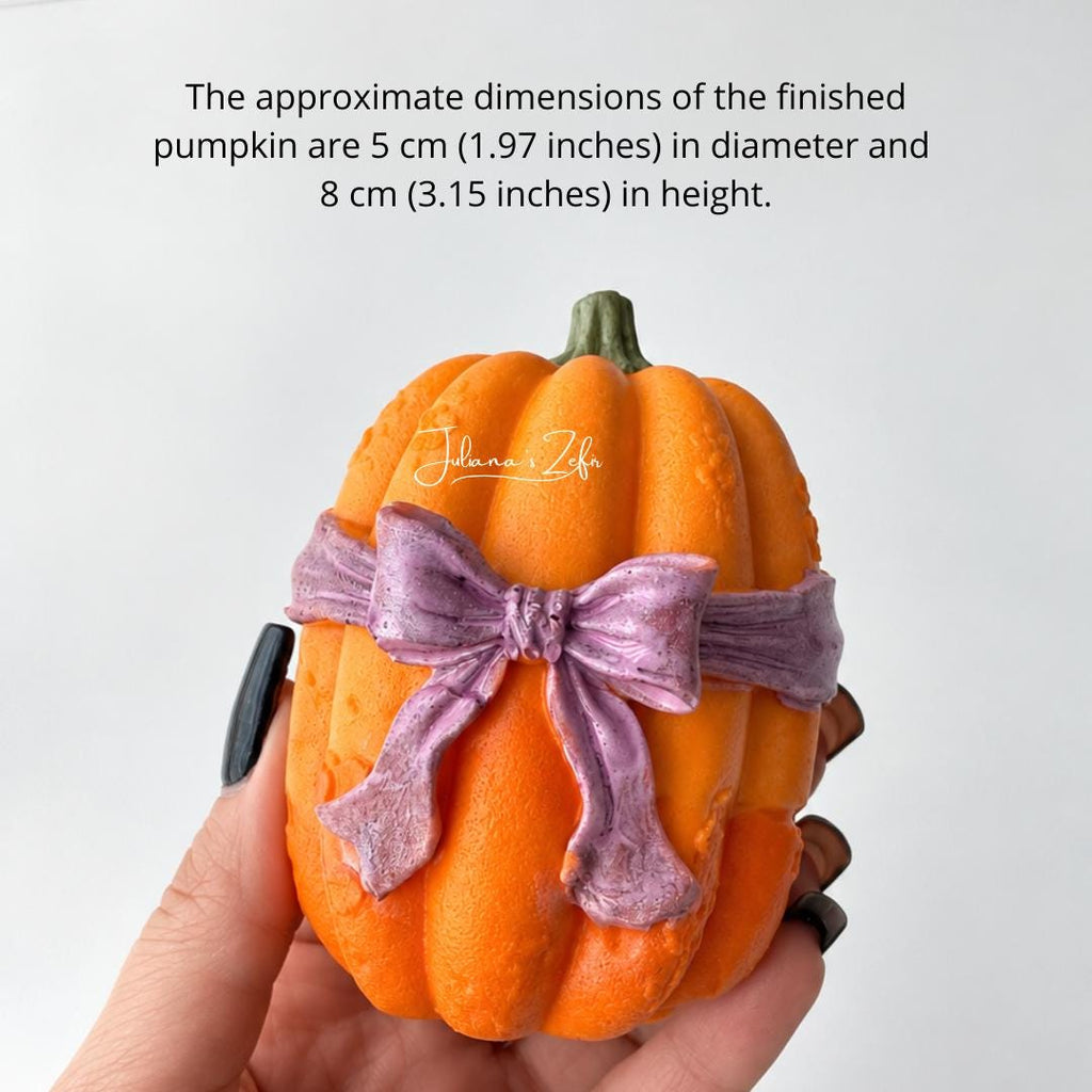 Pumpkin & Purple Bow Silicone Mold | food grade marshmallow zefir decorating tool