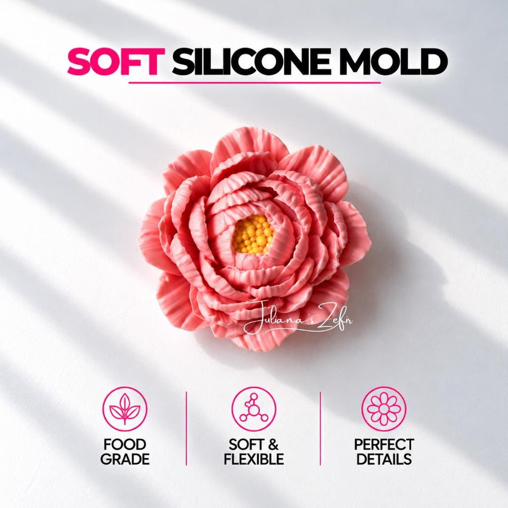 Peony Coral Charm New Silicone Mold | food grade marshmallow zefir decorating tool