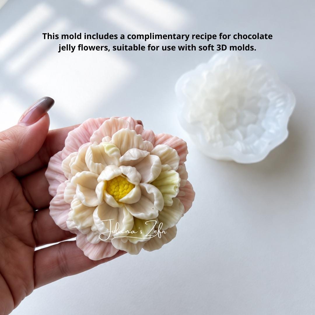 Pink Camellia Silicone Mold | food grade marshmallow zefir decorating tool