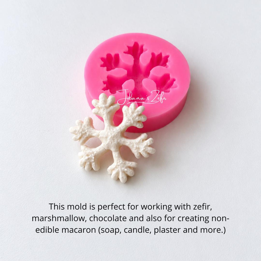 Snowflake Small Silicone Mold | food grade marshmallow zefir decorating tool
