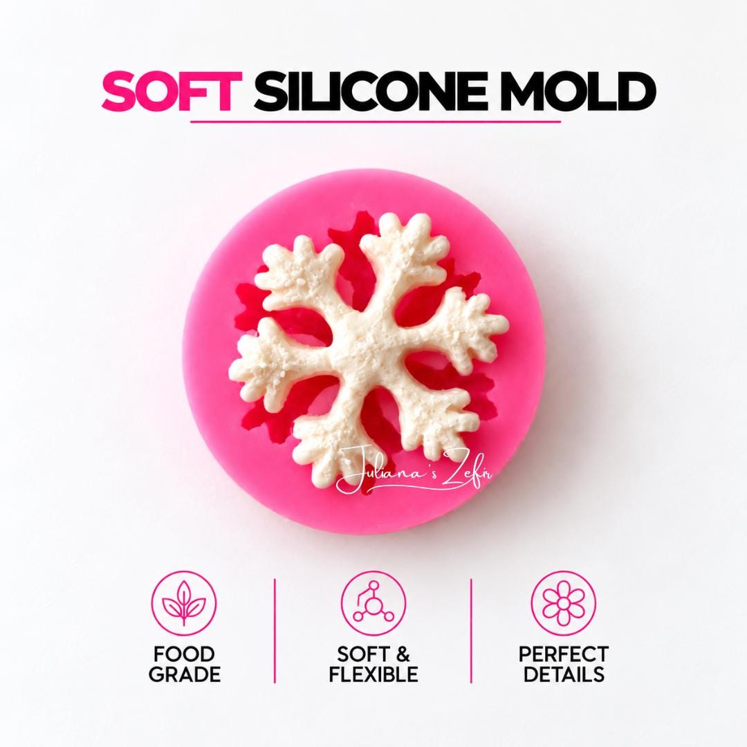Snowflake Small Silicone Mold | food grade marshmallow zefir decorating tool