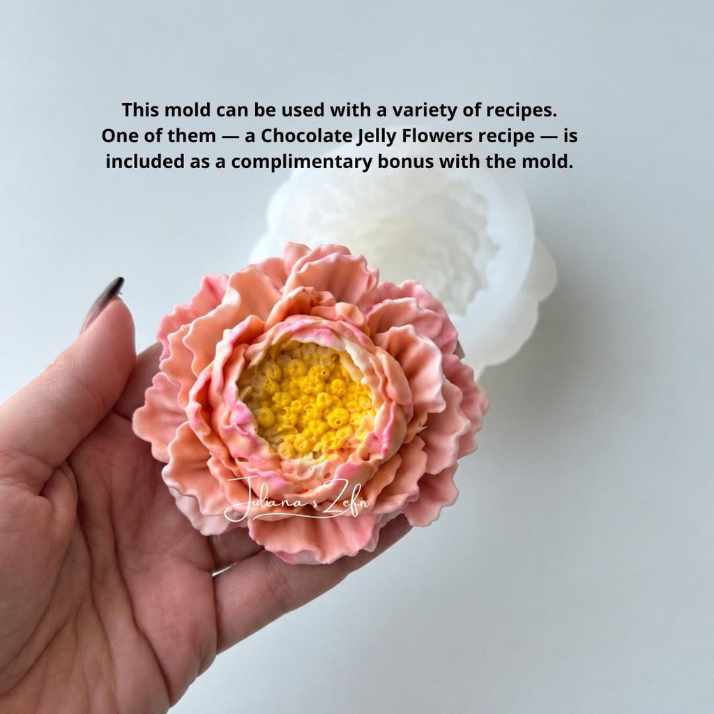 Peony with stamens Silicone Mold | food grade marshmallow zefir decorating tool