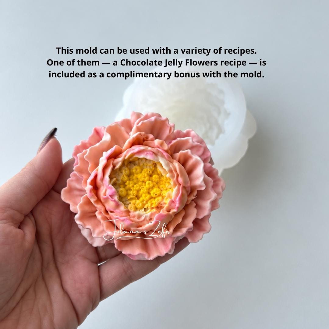 Peony with stamens Silicone Mold | food grade marshmallow zefir decorating tool
