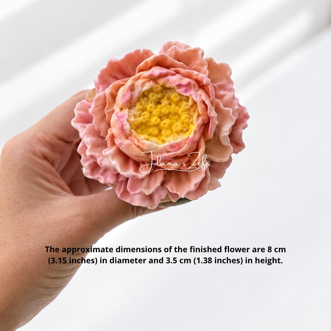 Peony with stamens Silicone Mold | food grade marshmallow zefir decorating tool