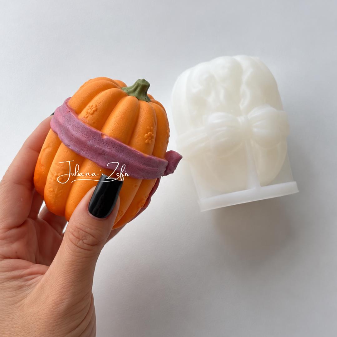 Pumpkin & Purple Bow Silicone Mold | food grade marshmallow zefir decorating tool