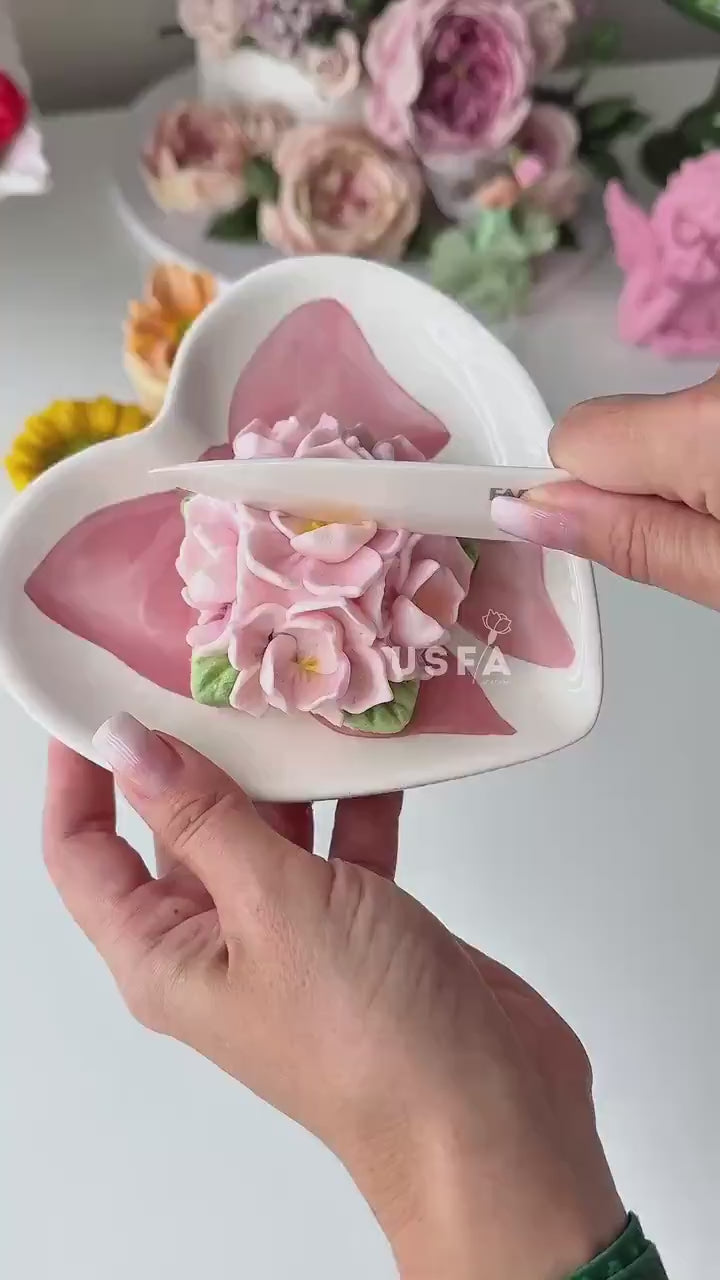 Pink Jasmine Soft Silicone Mold | food grade marshmallow zefir decorating tool